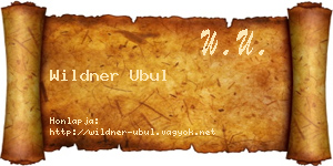 Wildner Ubul névjegykártya